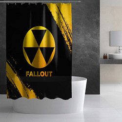 Шторка для душа Fallout - gold gradient, цвет: 3D-принт — фото 2