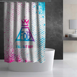 Шторка для душа Fall Out Boy neon gradient style, цвет: 3D-принт — фото 2