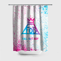 Шторка для ванной Fall Out Boy neon gradient style