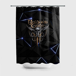 Шторка для душа Baldurs Gate 3 black blue, цвет: 3D-принт