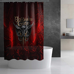 Шторка для душа Baldurs Gate 3 logo red, цвет: 3D-принт — фото 2