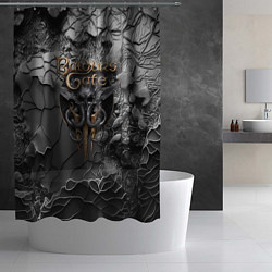 Шторка для душа Baldurs Gate 3 logo dark, цвет: 3D-принт — фото 2