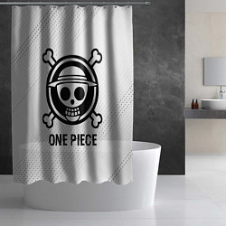 Шторка для душа One Piece glitch на светлом фоне, цвет: 3D-принт — фото 2