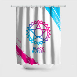 Шторка для ванной Black Butler neon gradient style