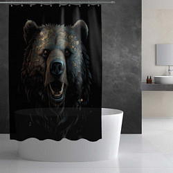 Шторка для душа Мощный медведь, цвет: 3D-принт — фото 2