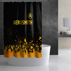 Шторка для душа Aerosmith - gold gradient: символ сверху, цвет: 3D-принт — фото 2