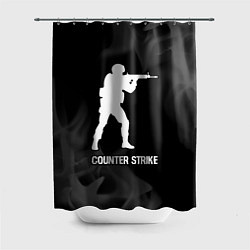 Шторка для ванной Counter Strike glitch на темном фоне