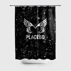 Шторка для душа Placebo glitch на темном фоне, цвет: 3D-принт