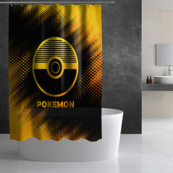 Шторка для душа Pokemon - gold gradient, цвет: 3D-принт — фото 2