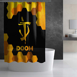 Шторка для душа Doom - gold gradient, цвет: 3D-принт — фото 2