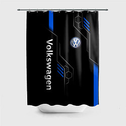 Шторка для душа Volkswagen - blue technology, цвет: 3D-принт