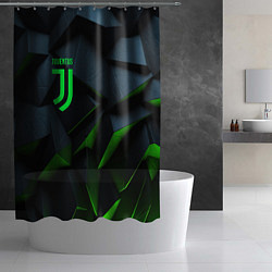 Шторка для душа Juventus black green logo, цвет: 3D-принт — фото 2