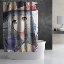 Шторка для душа Touhou Project Улыбающаяся Койши Комейдзи, цвет: 3D-принт — фото 2