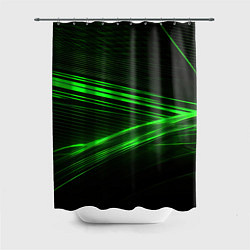 Шторка для душа Зеленые абстрактный линии, цвет: 3D-принт