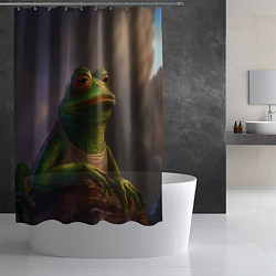 Шторка для душа Натуральная лягушка Пепе, цвет: 3D-принт — фото 2