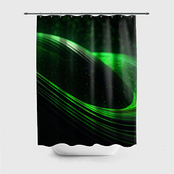 Шторка для ванной Зеленые абстрактные волны