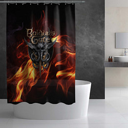 Шторка для душа Baldurs Gate 3 fire, цвет: 3D-принт — фото 2