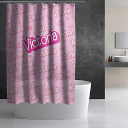Шторка для душа Виктория - паттерн Барби розовый, цвет: 3D-принт — фото 2