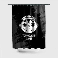 Шторка для душа Tomodachi Game glitch на темном фоне, цвет: 3D-принт