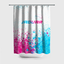 Шторка для душа Jaguar neon gradient style: символ сверху, цвет: 3D-принт