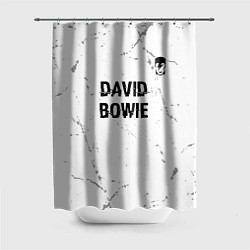 Шторка для ванной David Bowie glitch на светлом фоне: символ сверху