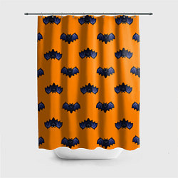 Шторка для душа Летучие мыши - паттерн оранжевый, цвет: 3D-принт