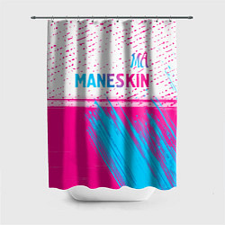 Шторка для душа Maneskin neon gradient style: символ сверху, цвет: 3D-принт