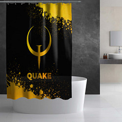 Шторка для душа Quake - gold gradient, цвет: 3D-принт — фото 2