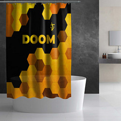 Шторка для душа Doom - gold gradient: символ сверху, цвет: 3D-принт — фото 2