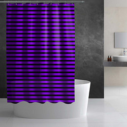 Шторка для душа Фиолетовый в чёрную полоску, цвет: 3D-принт — фото 2