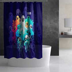 Шторка для душа Разноцветные привидения, цвет: 3D-принт — фото 2