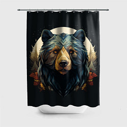 Шторка для ванной Арт осенний медведь