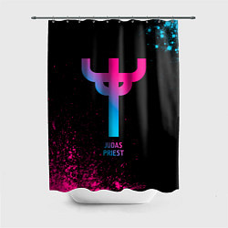Шторка для душа Judas Priest - neon gradient, цвет: 3D-принт