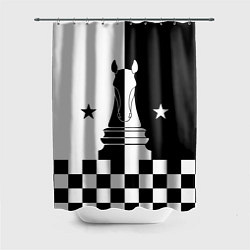 Шторка для душа Шахматный конь, цвет: 3D-принт