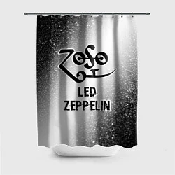 Шторка для душа Led Zeppelin glitch на светлом фоне, цвет: 3D-принт