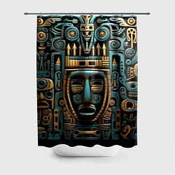 Шторка для ванной Орнамент с маской в египетском стиле