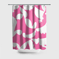 Шторка для ванной Бело-розовая абстрактная композиция