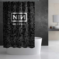 Шторка для душа Nine Inch Nails glitch на темном фоне, цвет: 3D-принт — фото 2