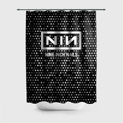 Шторка для душа Nine Inch Nails glitch на темном фоне, цвет: 3D-принт