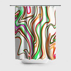 Шторка для ванной Разноцветные волнистые линии абстракция