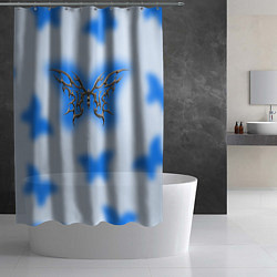 Шторка для душа Y2K blue butterfly, цвет: 3D-принт — фото 2