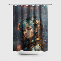 Шторка для ванной Прекрасная кибернетическая девушка