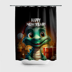 Шторка для ванной Happy new year green drogon