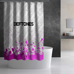 Шторка для душа Deftones rock legends посередине, цвет: 3D-принт — фото 2