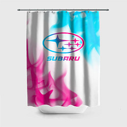 Шторка для душа Subaru neon gradient style, цвет: 3D-принт