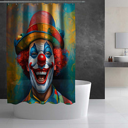Шторка для душа Нейросеть - Хэллоуин безумный клоун, цвет: 3D-принт — фото 2