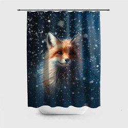 Шторка для душа Fox in the snow, цвет: 3D-принт