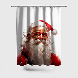 Шторка для душа Добрый Санта - мазки краски, цвет: 3D-принт