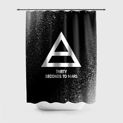 Шторка для ванной Thirty Seconds to Mars glitch на темном фоне