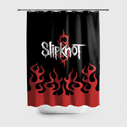Шторка для душа Slipknot в огне, цвет: 3D-принт